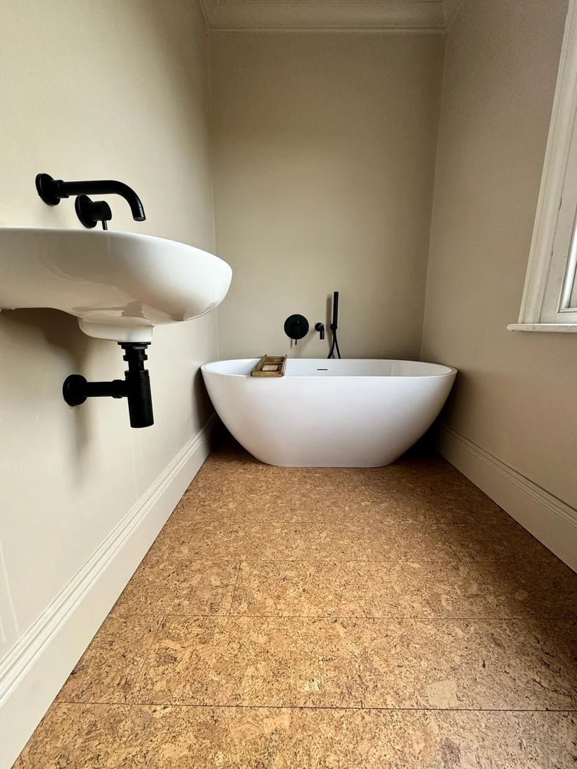 Matt Black & Cork bathroom by Element Bathrooms